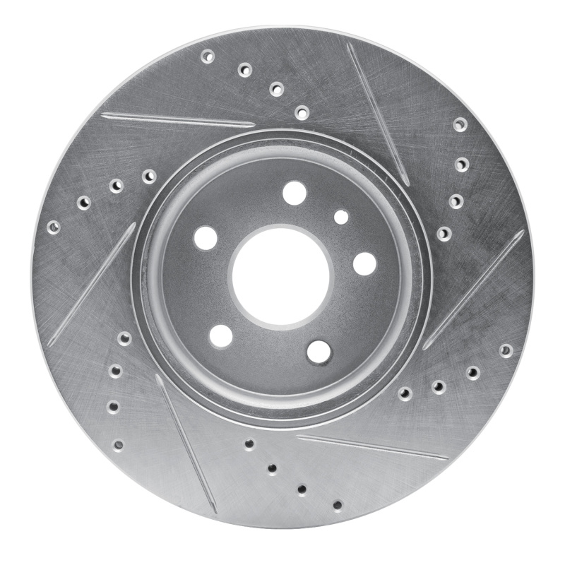 Buick Encore Brake Rotor (1) - Front Left - R1 Concepts - Drilled & Slotted - Silver - `13-`22